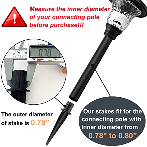 Metal Stakes Solar Lights Replacement Spike - Outdoor Ground Stake for Backyard Garden Lights Landscape Yard Pathway Patio Lamps 12 Pack - Fits 3/4" Poles (0.78" Actual), 5-3/8" Long - color: Metal-12 Pack