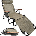 EASYGO PRODUCTS FLIP Face Down Tanning Chaise Lounge Chair with Face & Arm Holes - 4 Legs Support - Textilene Material - 6 Position - Arm Head Rest Pillow - Beach or Home Use - color: Flip Tan