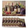 Placemats Set of 6,Retro Red Wine Table Mats, Grapes Glass Cup Washable Linen Table Mats,Non-Slip Heat Resistant Placemats for Party Kitchen Dining Indoor Outdoor 12"x18" - color: Retro Red Wine, Grapes Glass Cup