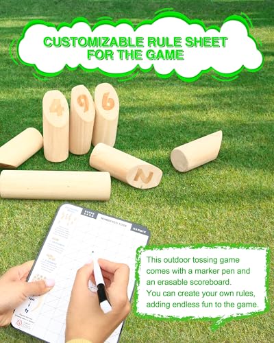 Wooden Tossing Game Set | Wooden Block Throwing Game with Carry Bag | Viking Outdoor Games for Yard, Garden, Lawn – Ideal for Kids, Teens, Adults & Family