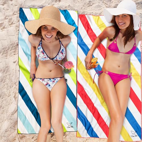 Whale Flotilla 4 Pack Quick Dry Beach Towels Oversized (35"x70"), Microfiber Sand-Free Beach Towel Set, Extra Large Compact Pool Travel Accessories, Pink/Summer/Green/Orange - color: Pink/ Summer/ Green/ Orange, size: 70.00" x 35.00"