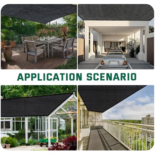 Kesfitt 70% Shade Cloth 8x12 ft, Breathable HDPE Mesh Sun Shade Tarp for Garden & Greenhouse, UV Resistant Outdoor Shade Fabric with Copper Grommets for Plants, Patio, Yard - size: 8ftx12ft, style: 70% Shading Rate
