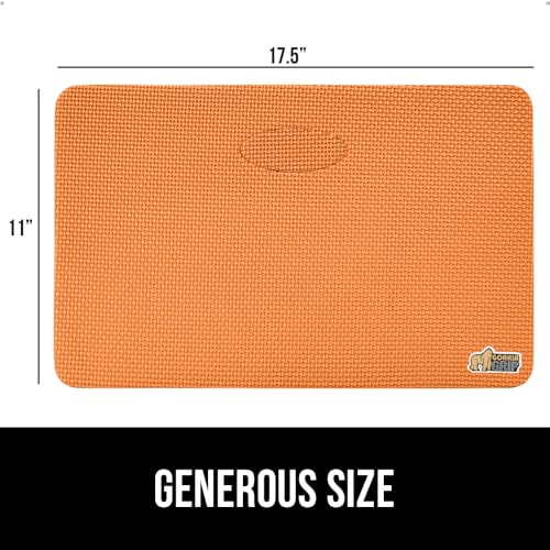 GORILLA GRIP® Extra Thick Patent Pending Supportive Foam Kneeling Pad, Large Cushion Knee Pads for Gardening, Baby Bath Time, Dirt and Water Resistant, Workout and Garden Supplies, 17.5x11, Orange - color: Orange