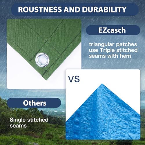 12’x16’ Canvas Tarps Heavy Duty Waterproof Tarpaulins with Aluminum Grommets,UV Resistant, 22Mil Multipurpose Drop Cloth, 14oz Durable Cover Sheet for Outdoor and Indoor Use with Ropes. - color: Green, size: 12'x16'