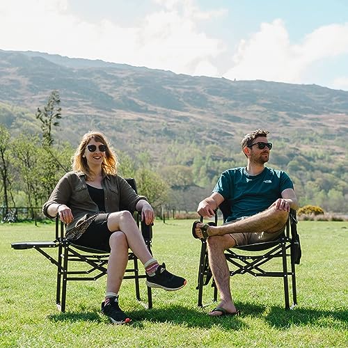 SUNNYFEEL Oversized Camping Directors Chair, Portable Folding Lawn Chairs for Adults Heavy Duty with Side Table,Pocket for Beach, Fishing,Picnic,Concert,Tailgating, Outdoor Foldable Camp Chair - color: Navy Blue, size: 1 Pc