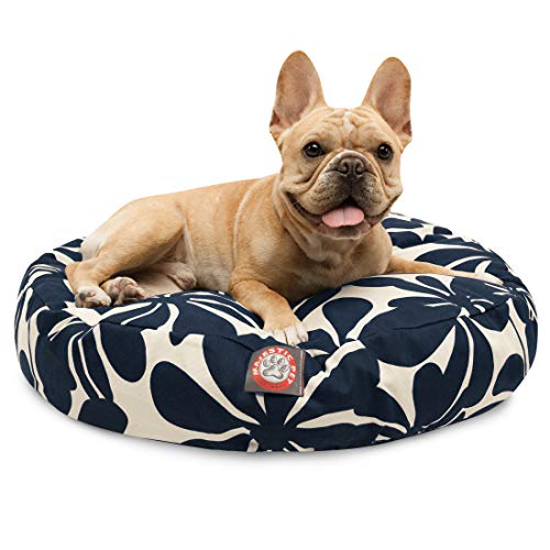 Navy Blue Plantation Small Round Indoor Outdoor Pet Dog Bed With Removable Washable Cover By Majestic Pet Products - color: Navy Blue, size: Small