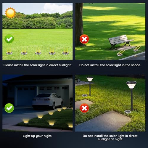 Solar Ground Lights Outdoor, 1 Pack Solar Lights Outdoor Waterproof, Mini Flat Solar-Powered Garden Light, Landscape Lighting for Garden Yard Lawn Pathway Walkway Driveway Backyard Decor, Warm White - color: Warm White, size: 1 Pack