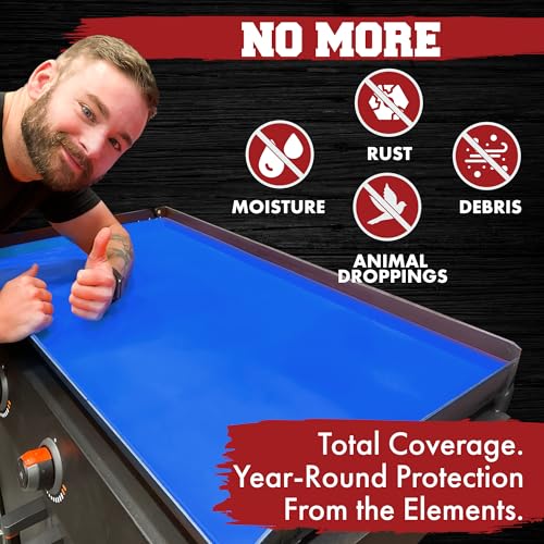 KITCHEN PERFECTION 22" Premium Silicone Griddle Cover Mat For Blackstone Griddle 22 Inch - Hermetic Protection From Rust & Debris All Year, Fits All Blackstone 22 Inch Models - Food Grade Silicone - color: Classic Blue 22 inch