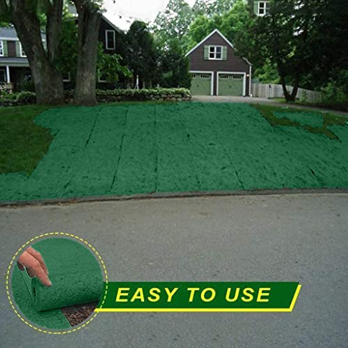 Grass Seed Mat Roll, Biodegradable Lawn Seed Mat,Backyard Plant Growing Grass Seed Germination Blanket, one-Piece Solution-just Water and Grow-not Fake or Artificial Tur, green