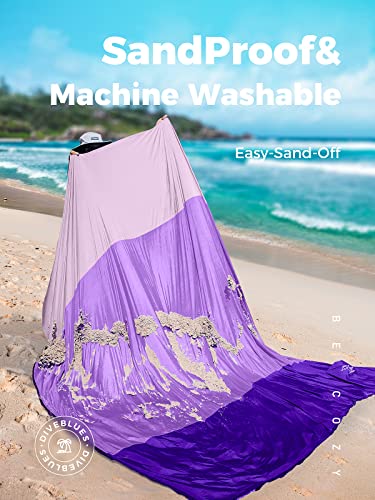 OCOOPA Extra Large Beach Blanket, Sand Free, Large Oversized Camping Mat, Comfortable Parachute Nylon, Cozy& Chic, Compact& Light, 4 Stakes&1 Travel Bag, S09 - color: Purple, size: XX-Large(1-8 persons)