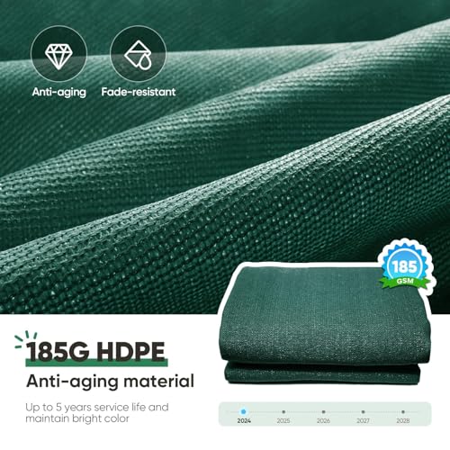 Quictent 185G HDPE Rectangle Sun Shade Sail Canopy 98% UV Block Outdoor Patio Garden with Hardware Kit (Green) 20x16ft - color: Green, size: 20 x 16 ft, style: Rectangle