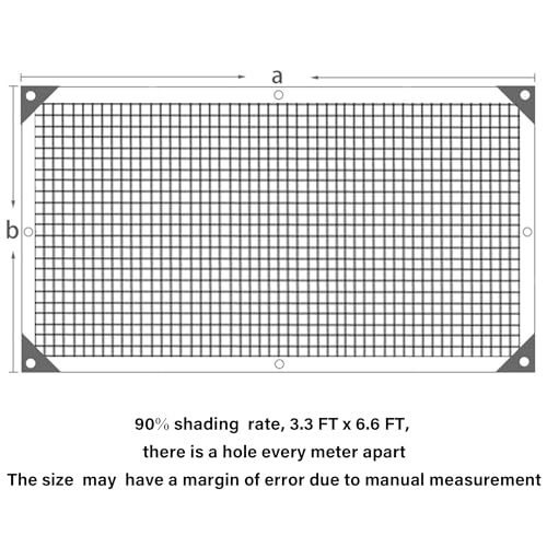 winemana 90% Shade Cloth, Dog Kennel Shade Cover, 3.3 x 6.6 FT Sturdy Durable Sunblock Shade Mesh Tarp with Grommets for Patio Plants Greenhouse Chicken Coop Porch - size: 3.3 FT x 6.6 FT, style: 90%