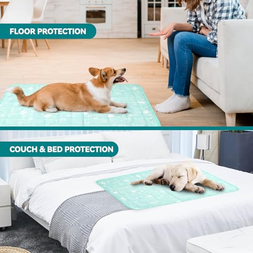 SUPRIY Pet Cooling Mat for Dogs & Cats - Qmax 0.4 Waterproof Cooling Pad, Summer Heat Relief Mat with Japanese Polyester Tech, 3 Sizes Indoor/Outdoor Use (19.5 * 27.5, Blue Ocean) - size: 19.5*27.5