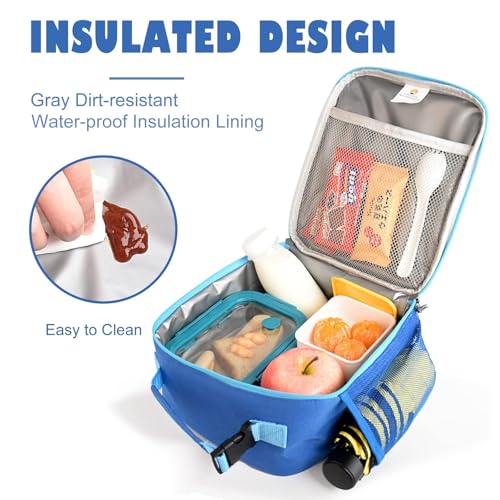 CaCTOUR Lunch Box Kids,Premium Insulated Lunchbox for Girls Boys,Soft Mini Cooler Bag Back to School Thermal Reusable Lunch Bag for Work School Picnic (Blue) - color: A-Blue