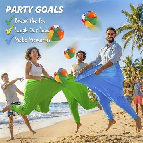 Granny Pants Yard Game, Granny Pants Outdoor Party Game, with Bouncy Balls, Storage Bag & Air Pumps – Funny Easter Lawn Games for Adults, Groups, Backyard Party & Family Gatherings - color: Green+Blue
