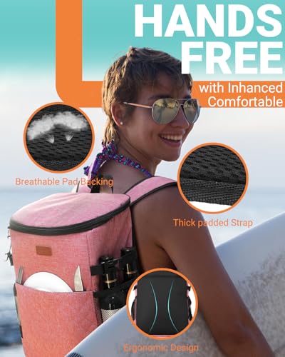 Soft Cooler Backpack 30 Cans/45 Cans, Backpack Coolers Insulated Leak Proof Thermal Lunch Backpack for Men Work Small Cooler Bag Beach Travel Picnic Drink Beverage Beer - color: Red, size: 30 Cans
