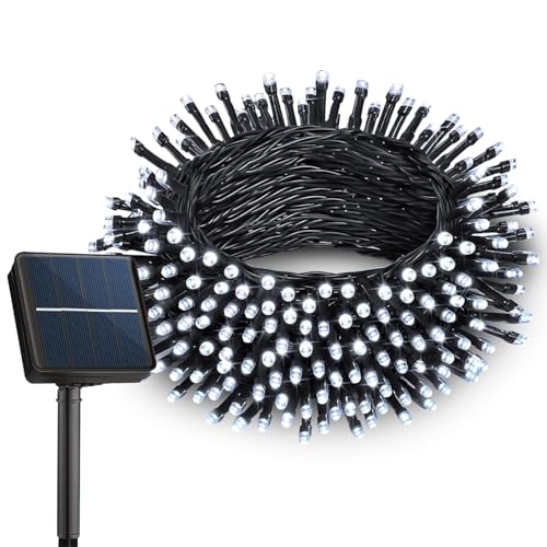 Solar String Lights Outdoor, 200LED 72Ft 8 Modes Outside Lights Solar Christmas Lights Waterproof Starry Fairy Lights Ambiance Lighting for Patio Garden Wedding Party Christmas Decor (White) - color: White, size: 72ft