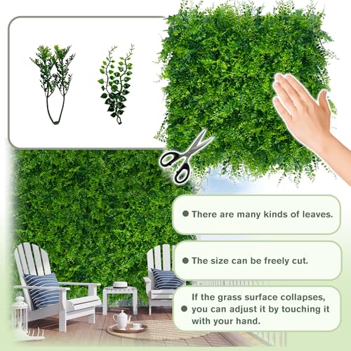 Greenery Faux Grass Wall Backdrop 72"x128" (64 SQFT) UV-Anti Artificial Green Boxwood Panel for Patio Balcony Privacy & Ivy Fence Covering Privacy, Garden, Backyard Wall Backdrop Decor - color: 3D Style 1, size: 72"x128"
