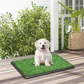 COZIWOW Dog Grass Pad with Tray for Indoor Puppy Potty Pee PoopTraining, 25”×20” Resuable Dog Toilet Pet Loo, 3-Layer System - size: M - 25x20x1.2 IN