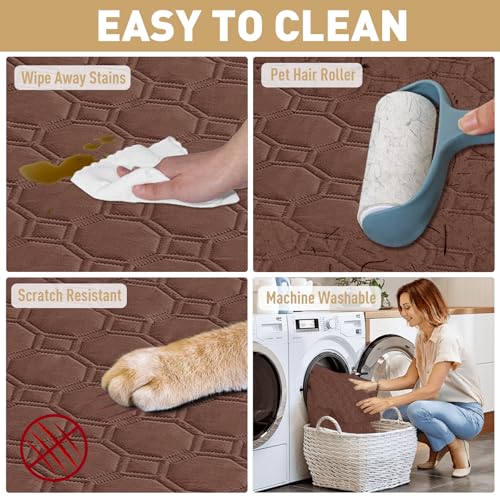ZNSAYOTX Ultimate Cozy Blankets (30"x70") 100% Waterproof Sofa Mat Blanket for Dog Pets, Bed Couch Protector with Non-Slip Back Washable Durable, Pee Scratch Proof Easy to Clean (Coffee) - color: Coffee, size: 30x70 Inch