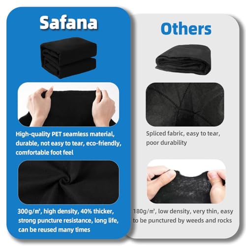 Safana Upgrade Thicken 10 x 16 ft Rectangular Pool Liner Pad for Rectangle/Oval Above Ground Pool, 300g/㎡ Seamless Swimming Pool Mat, Under Pool Padding, Puncture Protection, Extend Liner Life - size: Rectangle/Oval 10x16 FT