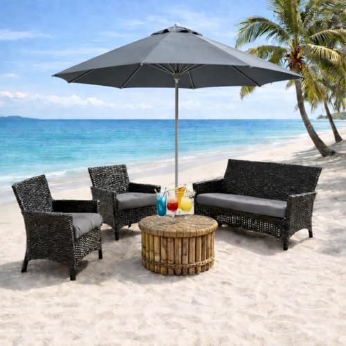 Wicker Chair Cushions for Outdoor Furniture Patio Loveseat Cushions Window Seat 19x19 Floor - color: Gray