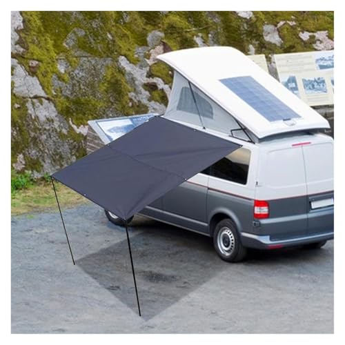 Car Awning Roof Rack Sun Shade Side Tarp with Pole Rope Nails Outdoor Camping Tent Waterproof Shelter(White)