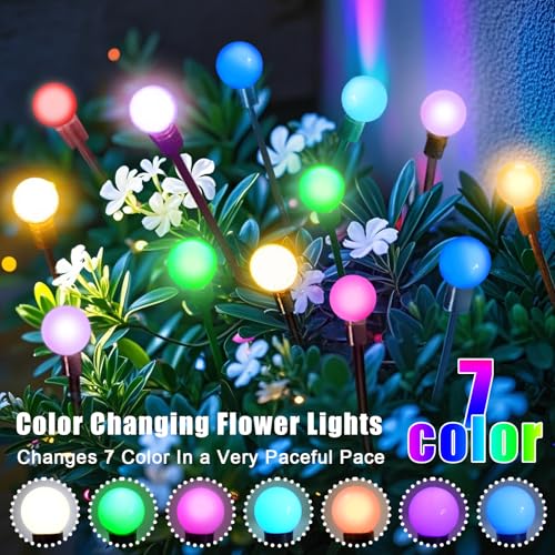 NBQQ Solar Garden Lights Outdoor, Swaying Light Waterproof Solar Lights Outdoor for Yard Pathway Patio, Swaying Lawn Decor as Gardening Gifts for Women Holiday (Multicolor, 4 Pack) - color: Multicolor, size: 4 pack