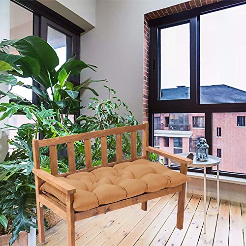 Srutirbo Waterproof Outdoor Bench Cushion, 48"x20", Swing Cushion Patio Furniture Cushions 3 Seater, for Garden Patio Furniture Lounger Bench (Khaki, 48x20 in) - color: Khaki