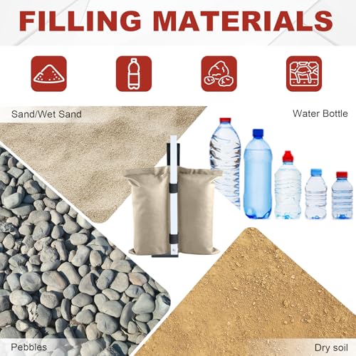 ABCCANOPY Canopy Weights 120 LBS Tent Sand Bags,4-Pack Beige (Without Sand) - color: Beige, size: 120 LBS