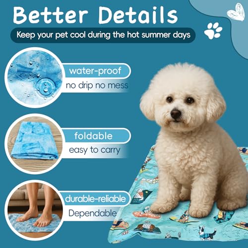 Cooling Pad for Dog,Instant Pet Cool Mat for Puppy,Comfortable Cool Pet Mat for Cat.Portable Dog Bed for Summer. Suitable for Outdoor Summer Crate Pad.Long Time Cooling.Animal(Size-M 15.7 * 19.7in) - color: Animal, size: Medium