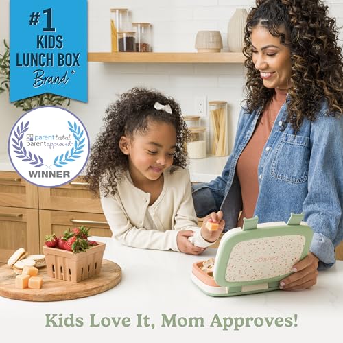 Bentgo Kids 5-Compartment Leak-Proof Bento-Style Lunch Box (Whimsy & Wonder Collection) - Ideal for Ages 3-7, Drop-Proof & Durable, Dishwasher Safe, & PFAS & BPA-Free Materials (Geo Speckle) - color: Geo Speckle