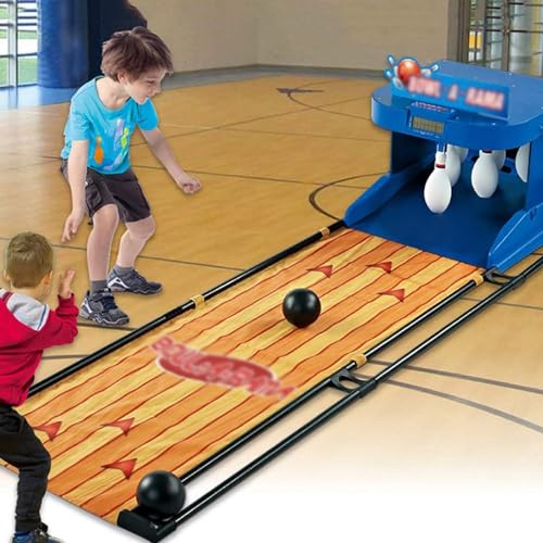 Bowling Alley Game for Home, Bowling Game with LED Electronic Scoreboard with Automatic Reset,Lighting,Simulation Sound Effect for Interactive Game 3.5m