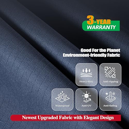 F&J Outdoors Patio Table Covers Waterproof Rectangular 86 x 44 x 27.5 inches, UV Resistant Snow Protection for Outdoor Dining Tables, Grey - size: 86"(W)x44"(D)x27.5"(H)