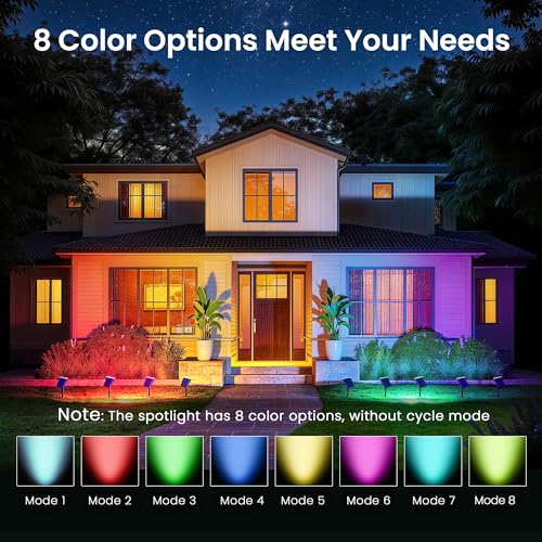 Color Changing Solar Spot Lights Outdoor Waterproof IP65,9 Lighting Modes Multicolor RGB Christmas Spotlight for Porches Yard Gardens Landscape Deconrations-4 Pack - color: Multicolor, size: 4 Pack