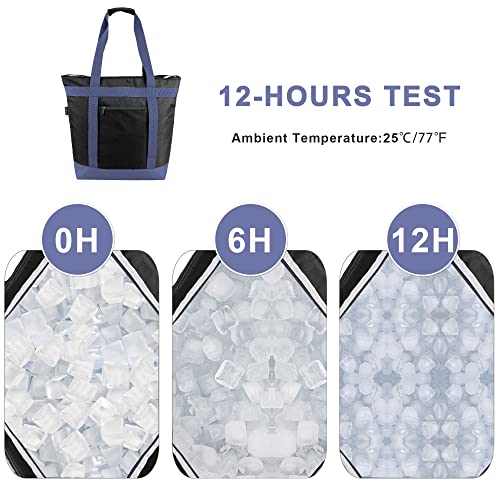 BeeGreen Cooler Bag Soft Insulated Tote for Beach Travel Grocery Shopping Lunch Portable Large Ice Coolers with Handle Hard Freezer Bags with Zippered Top Foldable Leakproof Delivery Totes Black - color: Dark Black