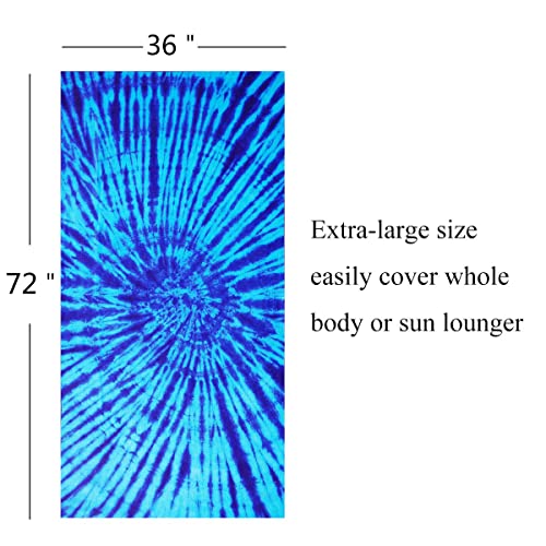2 Packs Oversized Beach Towel Set Extra Large Big XL Pool Camping Swim Clearance Towels 36x72 Soft Blanket Cruise Essentials Accessories Must Haves Vacation Necessities Adult Gifts Stripe Boho Blue - color: At 2 Pack - Boho and Stripe