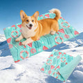PUPTECK Dog Cooling Mat, Reversible Cooling & Warm Pet Cooling Mat, 36"x23" Thick Soft Dog Cool Bed for Hot Summer, Rapid Cooling Washable Kennel Crate Pet Bed, Lake Blue Hawaii - color: Lake Blue, size: M (36"x23")
