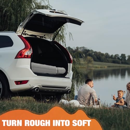 Car Air Mattress Bed: Inflatable Back Seat Air Mattress for Car, Thickened Camping Sleeping Pads with 2 Pillows & Air Pumps, Fits Sedan/Truck/SUV, Grey - color: Grey, size: Car Air Mattress