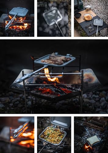 camping moon Sandwich Maker Hot Sand Single Burner Gas Fire Open Fire Compact Aluminum TT-1315 - color: Silver