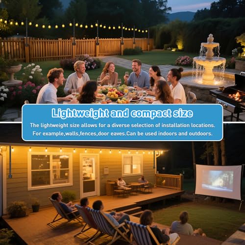 AHRLHR 8 Pack 2.8Ft String Light Poles,Light Poles for Outside Lights,Outdoor with Fence Brackets Hanging Lights,Metal Stand Deck Patio Backyard - size: 8 Pack-2.8FT