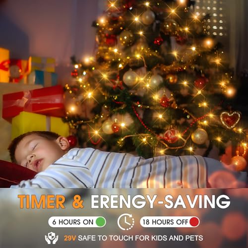 KNONEW 403FT 1000 LED Christmas Lights Outdoor String Lights 8 Modes & Timer Fairy Light Plug in Waterproof LED String Lights for Xmas Yard Tree Wedding Party Holiday Decorations (Warm White) - color: Warm White, size: 403FT 1000 LED Dark Green Wire