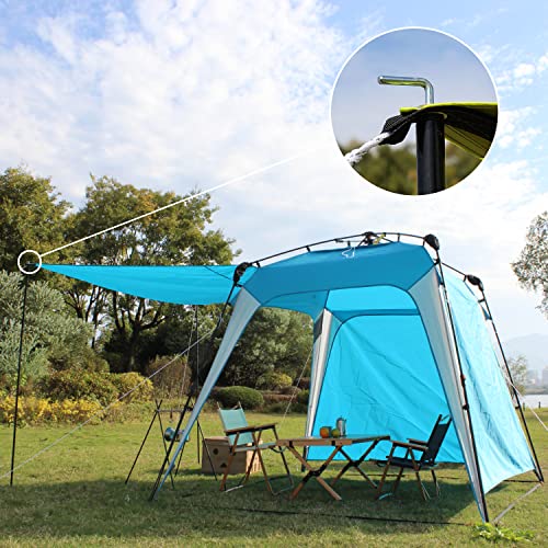 Pop Up Canopy Sun Shelters Shade Tent Pop Up 8.2' X 8.2' - Instant Portable Sports Cabana Umbrella, Easy Set-up and Take Down, with Sun Protection and One Shade Wall Included (Awning Blue) - color: Blue