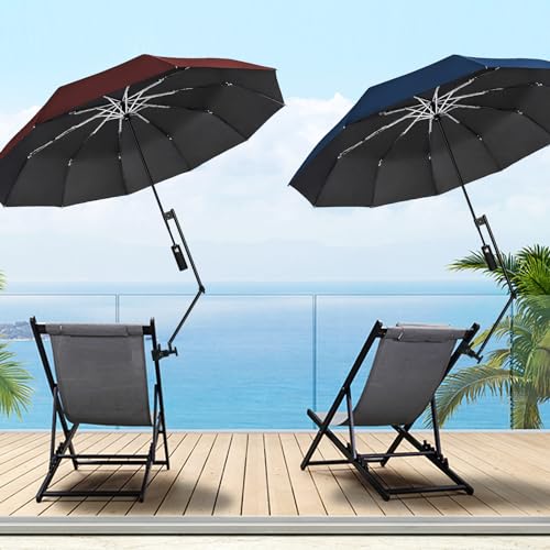 XLINGZA UPF 50+ Beach Umbrella with Adjustable Universal Clamp - style: Auto/XXL