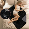 Waterproof Blanket for Bed, Couch, Sofa - Plush Throw Blanket to Protect Furniture, Stain Resistant, Leak-Proof, Double-Sided Flannel & Sherpa Fleece, Reversible Black & Grey, 40"x60" - color: Black & Grey, size: Throw (40"x60")