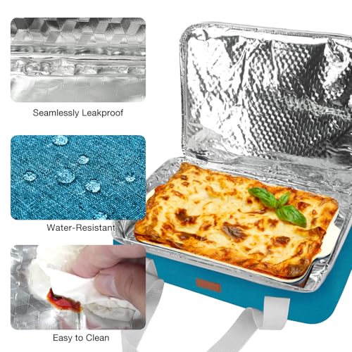 Expandable Casserole Carrier Bag - Double Decker Food Bag, Insulated Casserole Carrier for Hot or Cold Food, Lasagna Holder Tote for Picnics,Beaches,Traveling or Gifts - color: Green