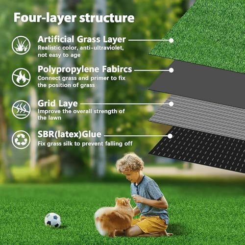 Artificial Grass Rug Turf for Dogs Indoor Outdoor Fake Grass for Dogs Potty Training Area Patio Lawn Decoration (51 x 31.5 Inch (Pack of 1)) - size: 51 x 31.5 Inch (Pack of 1)