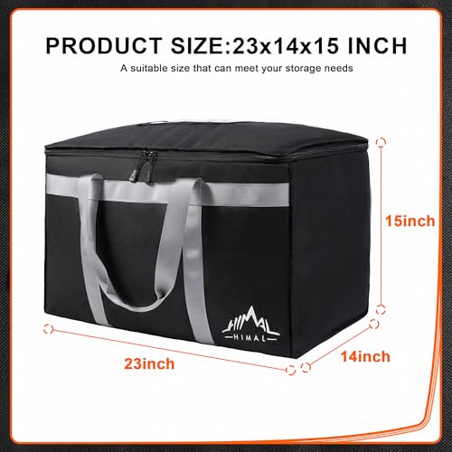 Himal Outdoors Insulated Food Delivery Bag XXXL-23Wx15Hx14D inches Premium Insulated Grocery Bag for HOT/COLD Food Delivery, Fit for Uber Eats, Doordash, Commercial Catering Transportation - color: Black