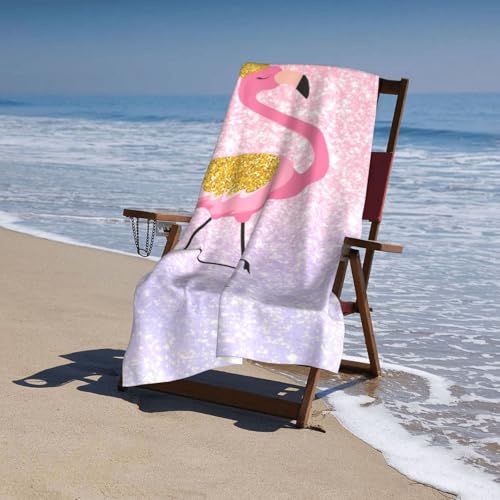 Cute Flamingo Beach Towel for Women/Adults, Personalized Microfiber Beach Towels Bulk, Quick Dry Beach Towel for Pool, Lightweight Bath Towels Oversized Clearance 30"x 60" - color: Flamingo2, size: 30"x 60"