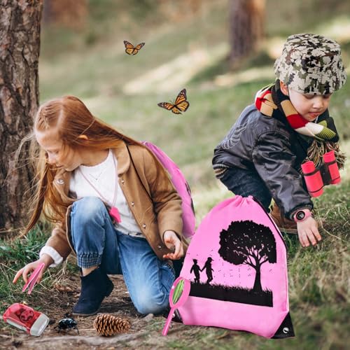 YOPINSAND Kids Explorer Kit & Bug Catcher Kit, Camping Gear for Kids, Outdoor Exploration Set with Backpack & Binoculars, Ideal Outdoor Adventure Toys for Boys Girls 3-12 - color: Pink
